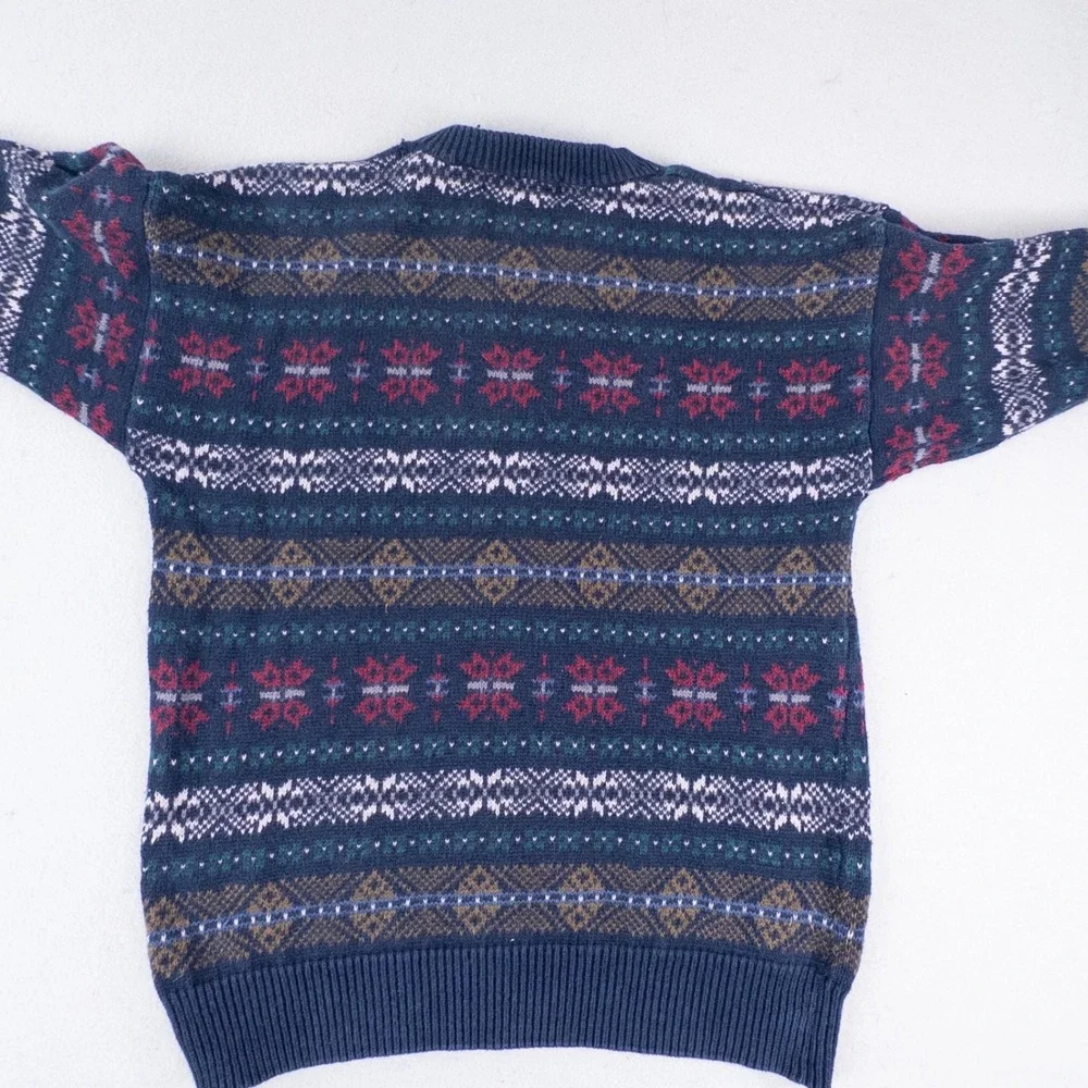 Vintage American Eagle Outfitters Nordic Fair Isle Sweater Unisex Medium Blue